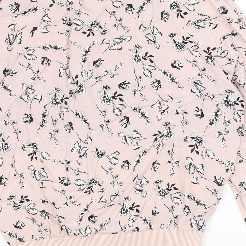 Atmosphere Womens Pink Geometric Varsity Jacket Jacket Size 14 Zip