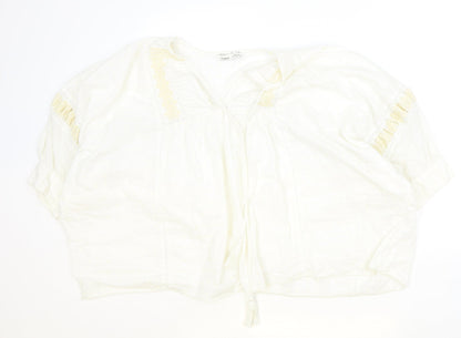 Womens UK Size M Pull&Bear Ivory Basic Blouse
