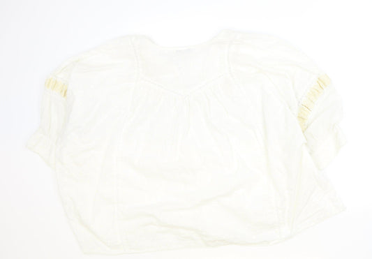 Womens UK Size M Pull&Bear Ivory Basic Blouse
