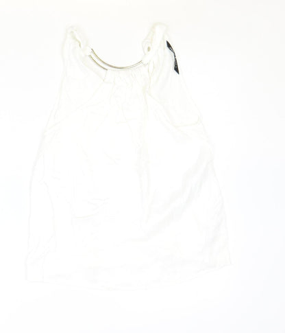 Womens UK Size XS Zara Ivory Basic Tank