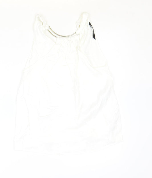 Womens UK Size XS Zara Ivory Basic Tank