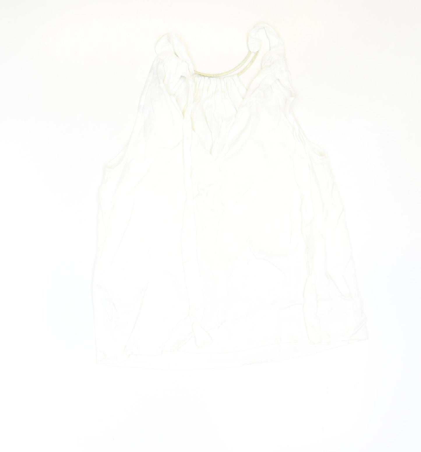 Womens UK Size XS Zara Ivory Basic Tank