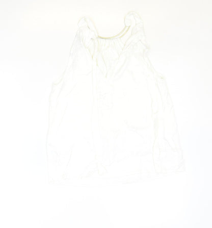 Womens UK Size XS Zara Ivory Basic Tank