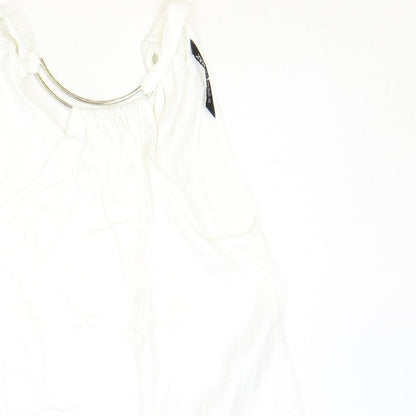 Womens UK Size XS Zara Ivory Basic Tank