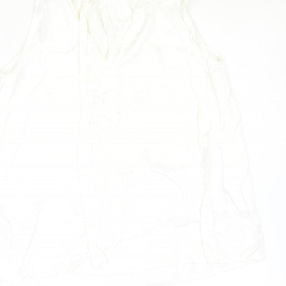 Womens UK Size XS Zara Ivory Basic Tank