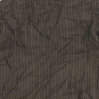 John Lewis Womens Brown Striped Linen Jacket Blazer Size 10