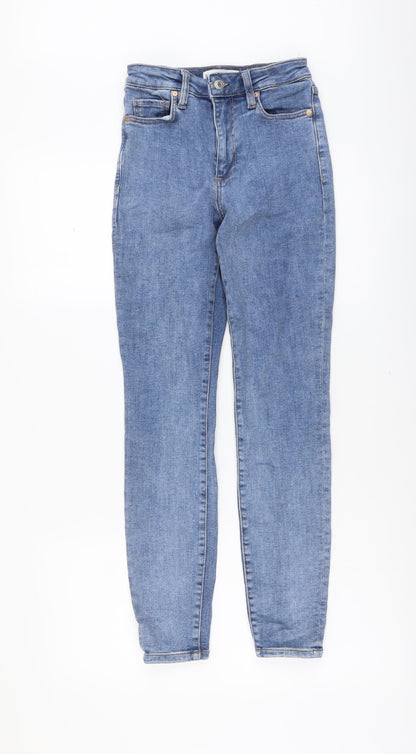 Mango Womens Blue Cotton Skinny Jeans Size 4 L28.5 in Regular Button