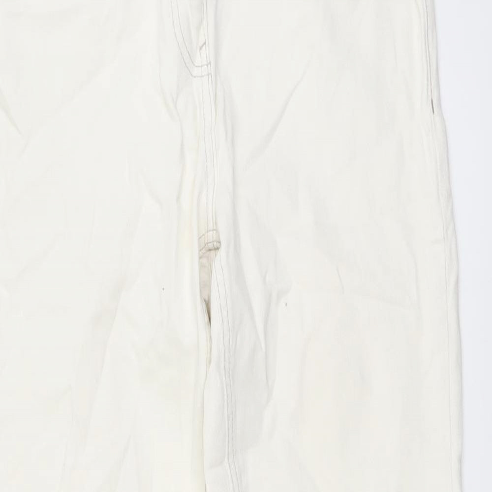 NEXT Womens Ivory Cotton Skinny Jeans Size 10 L29 in Regular Button