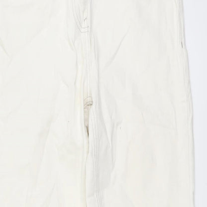 NEXT Womens Ivory Cotton Skinny Jeans Size 10 L29 in Regular Button