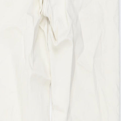 NEXT Womens Ivory Cotton Skinny Jeans Size 10 L29 in Regular Button
