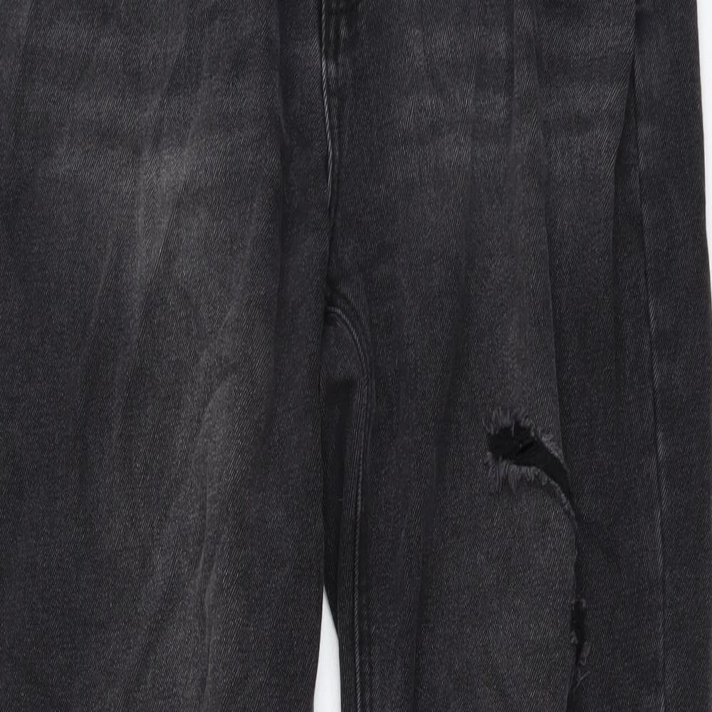 SheIn Womens Grey Cotton Straight Jeans Size M L30 in Regular Button