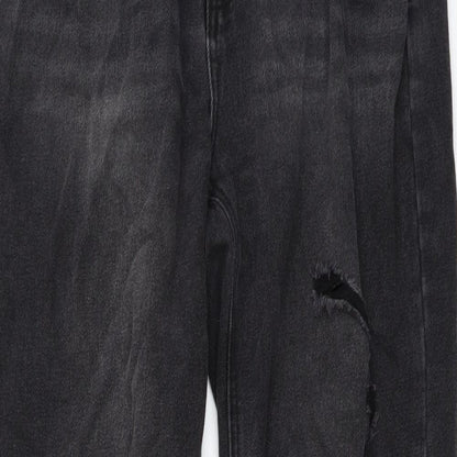 SheIn Womens Grey Cotton Straight Jeans Size M L30 in Regular Button