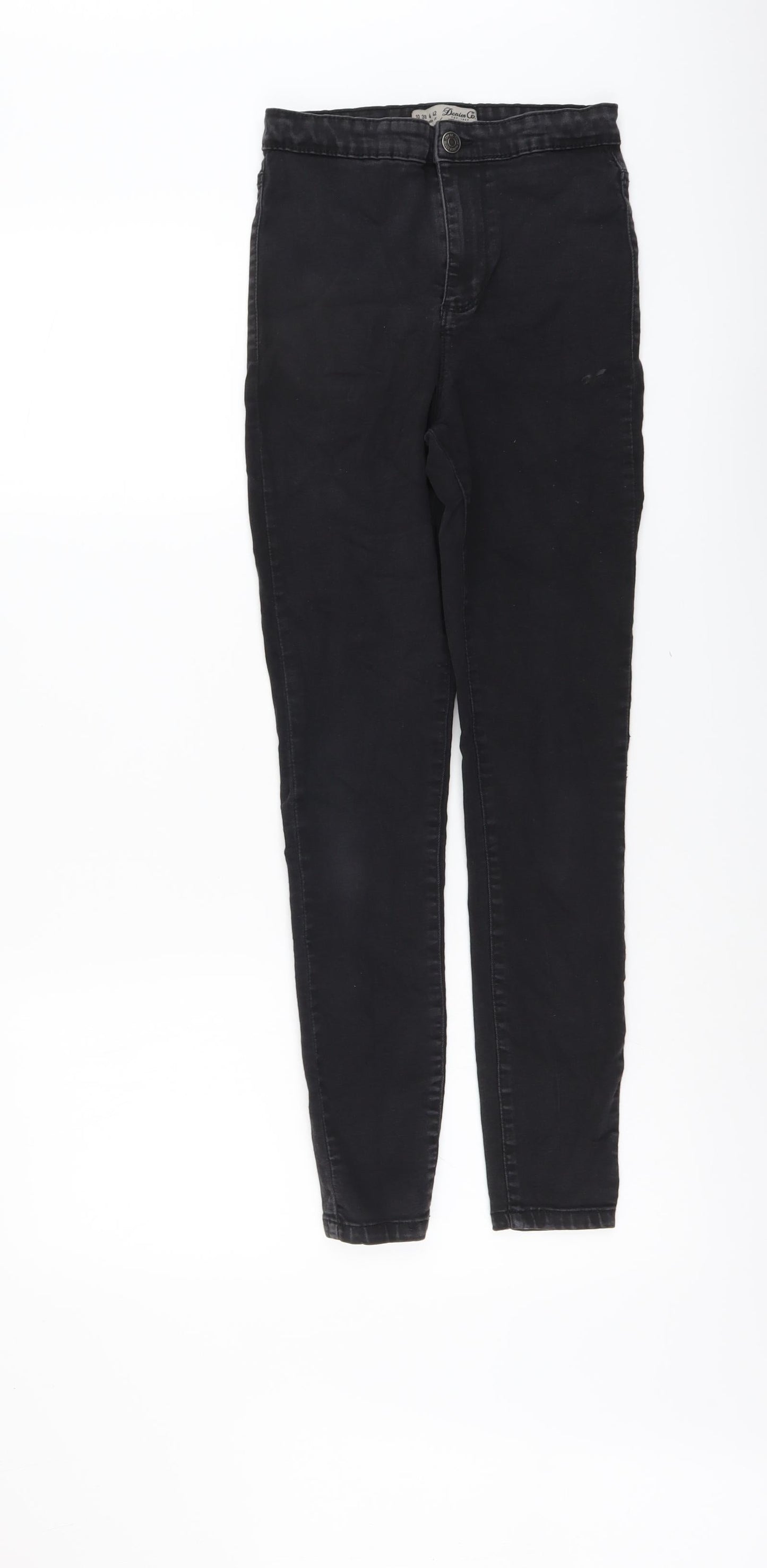 Denim & Co. Womens Grey Cotton Skinny Jeans Size 10 L25 in Regular Button