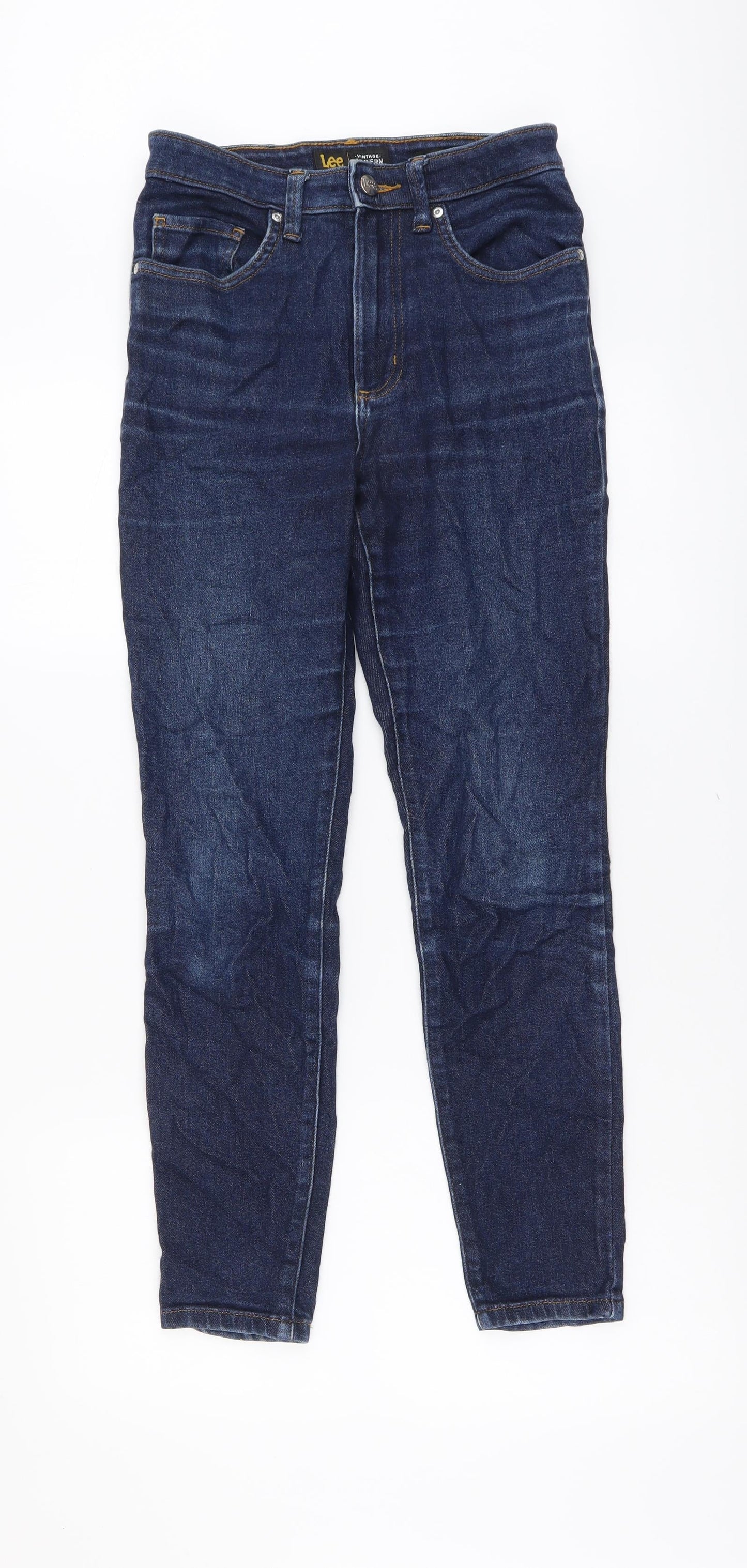 Lee Womens Blue Cotton Skinny Jeans Size 26 in L27 in Regular Button