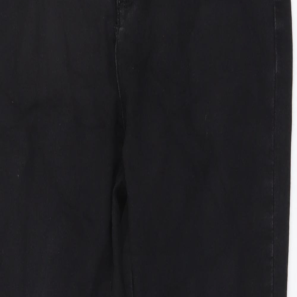 Miss Selfridge Womens Black Cotton Skinny Jeans Size 12 L26 in Regular Button