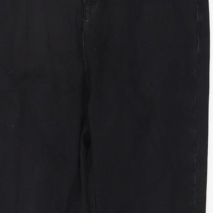Miss Selfridge Womens Black Cotton Skinny Jeans Size 12 L26 in Regular Button