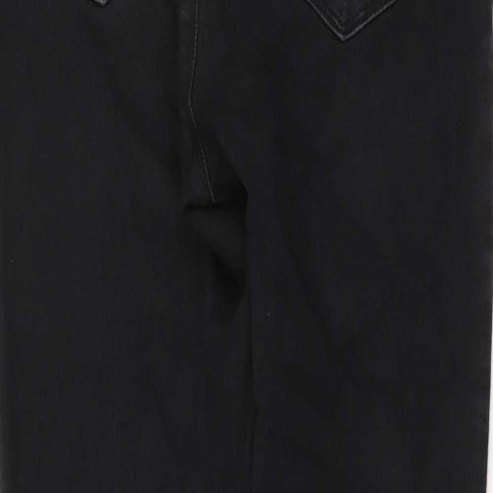 Miss Selfridge Womens Black Cotton Skinny Jeans Size 12 L26 in Regular Button