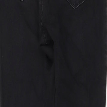 Miss Selfridge Womens Black Cotton Skinny Jeans Size 12 L26 in Regular Button