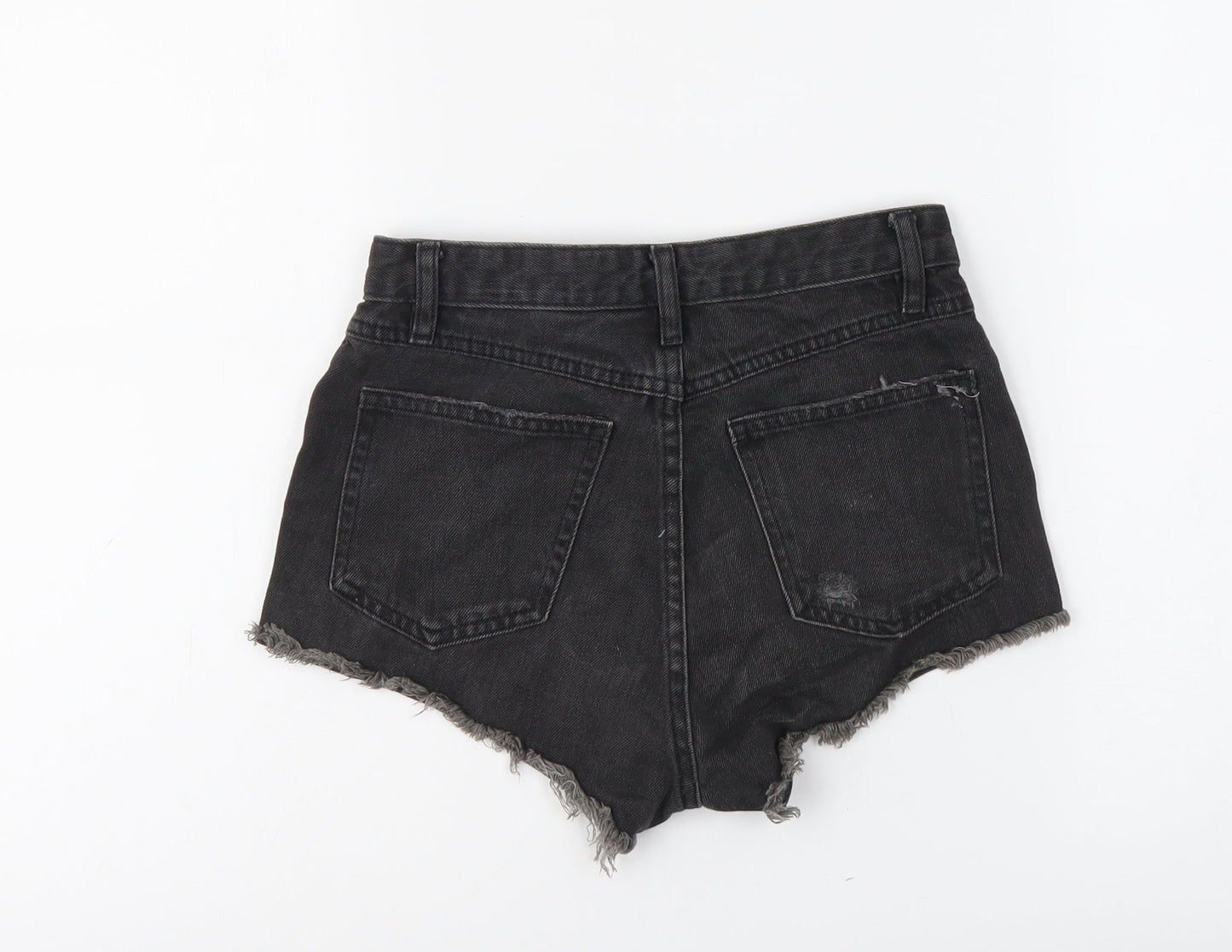 H&M Womens Grey Cotton Cut-Off Shorts Size 6 L3 in Regular Button