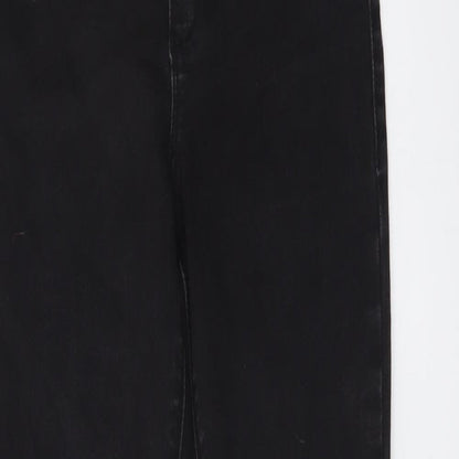 Missguided Womens Black Cotton Jegging Jeans Size 8 L26 in Slim Button