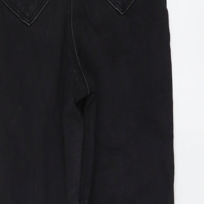 Missguided Womens Black Cotton Jegging Jeans Size 8 L26 in Slim Button