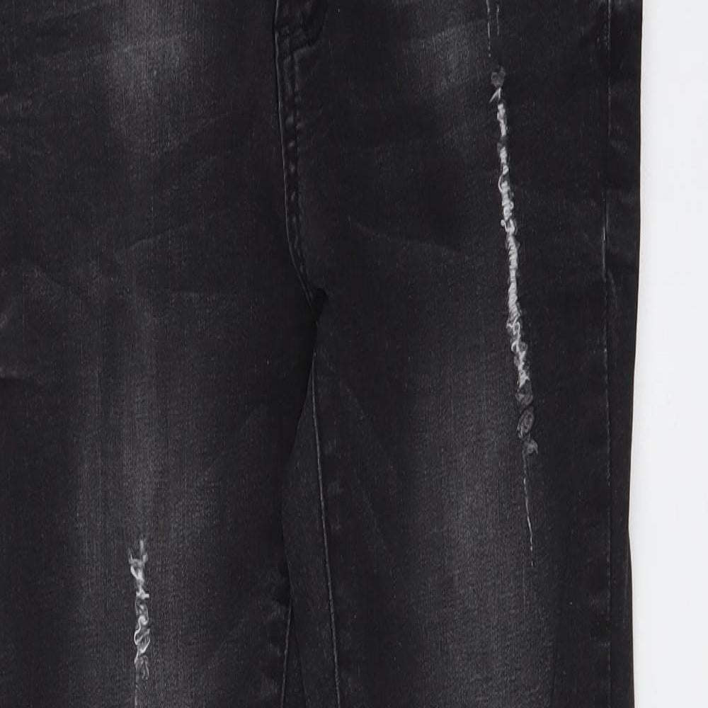 I-X London Womens Grey Cotton Skinny Jeans Size 10 L29 in Regular Button
