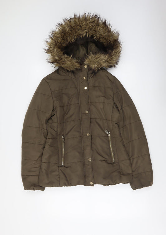 Womens UK Size S H&M Brown Puffer Jacket