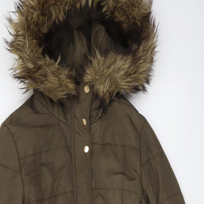 Womens UK Size S H&M Brown Puffer Jacket
