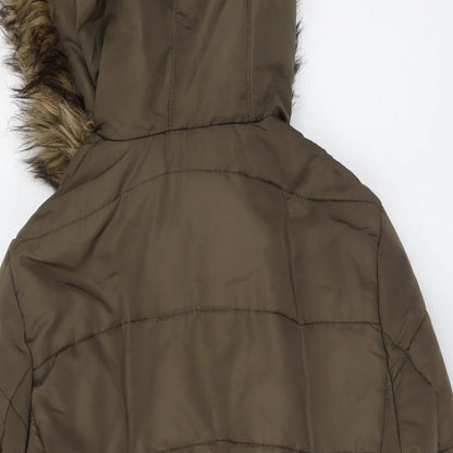 Womens UK Size S H&M Brown Puffer Jacket