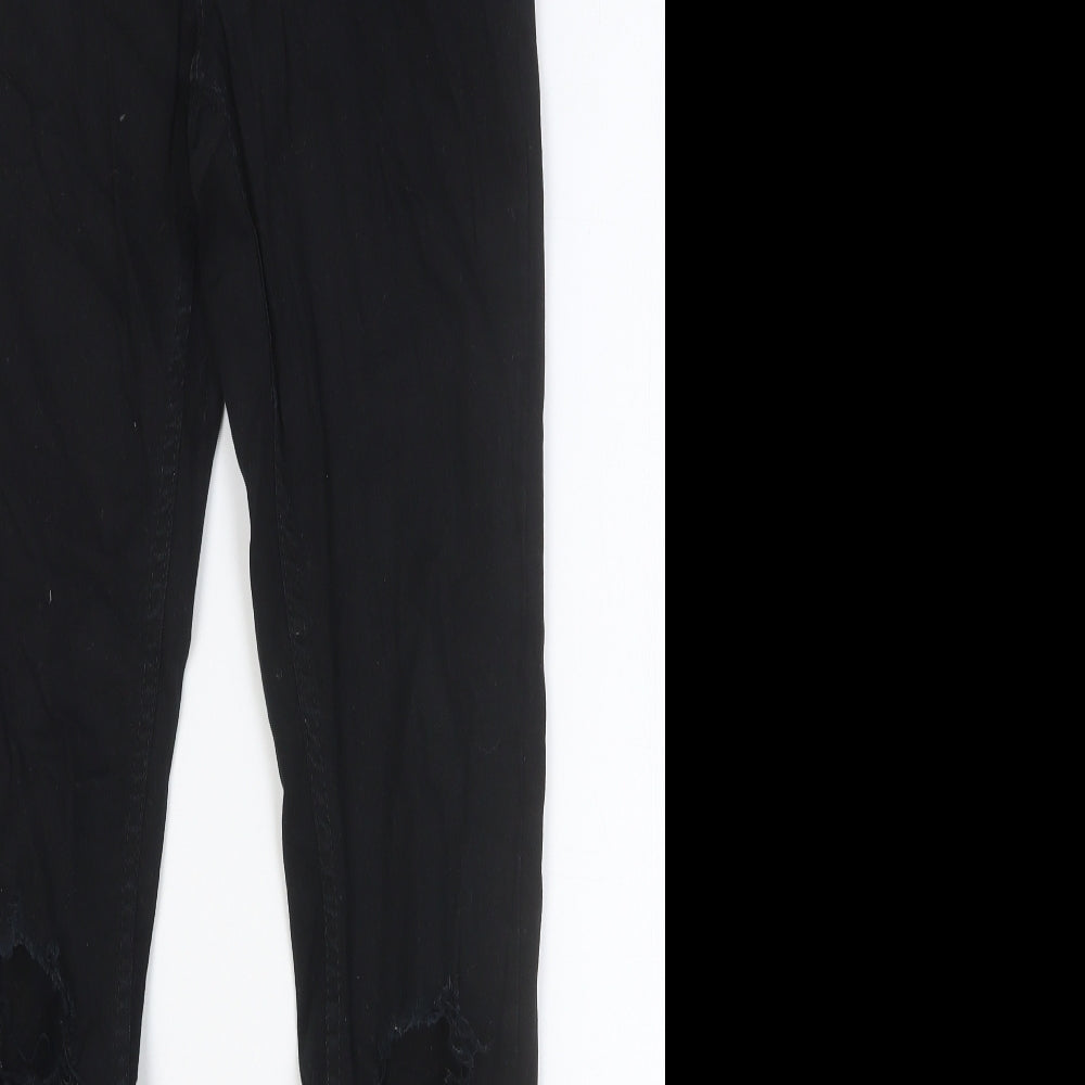 New Look Womens Black Cotton Skinny Jeans Size 32 in Slim Button