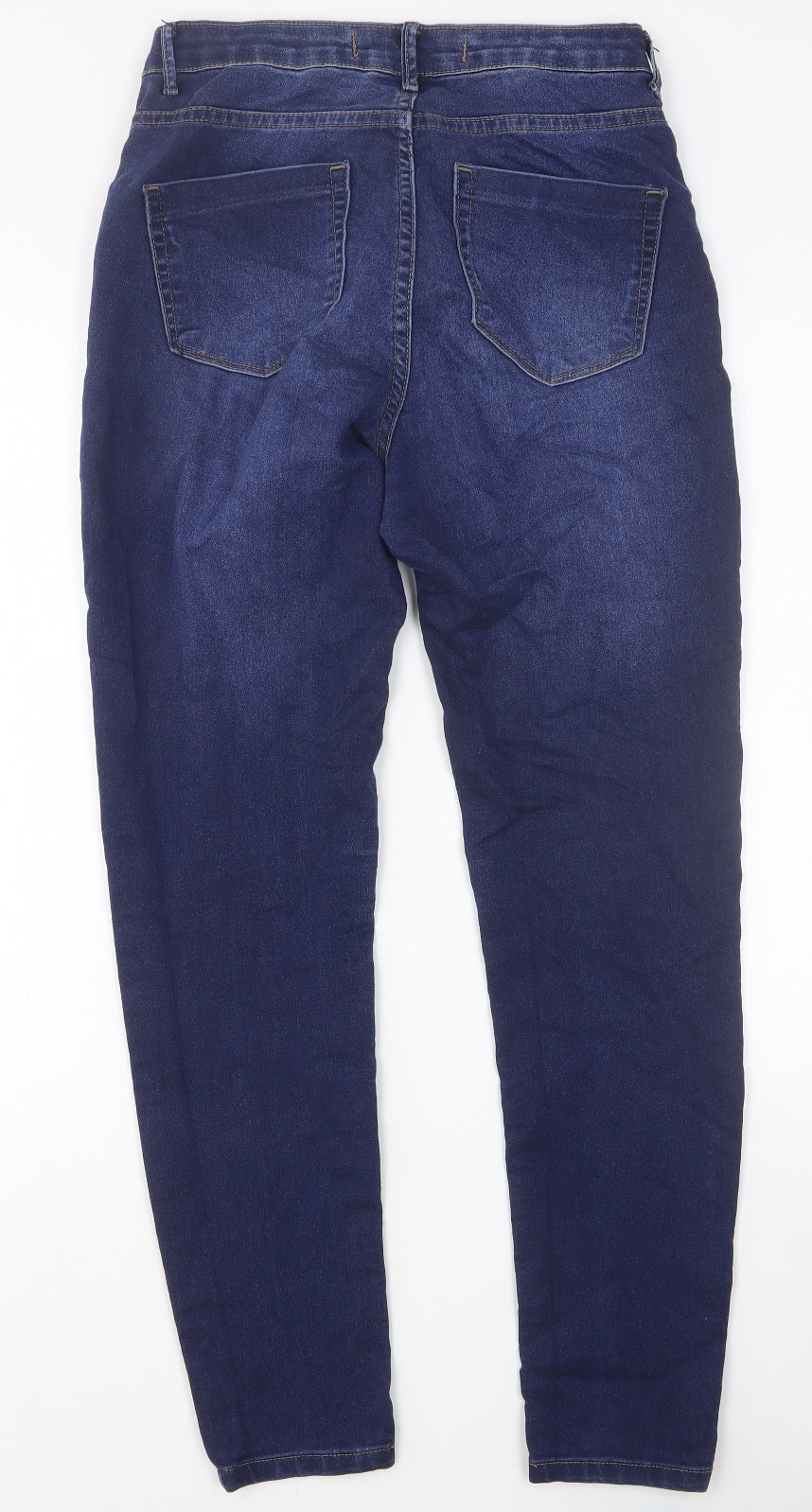 BlueSteel Womens Blue Cotton Skinny Jeans Size 12 Slim Button