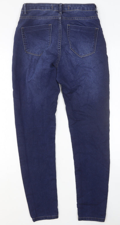 BlueSteel Womens Blue Cotton Skinny Jeans Size 12 Slim Button