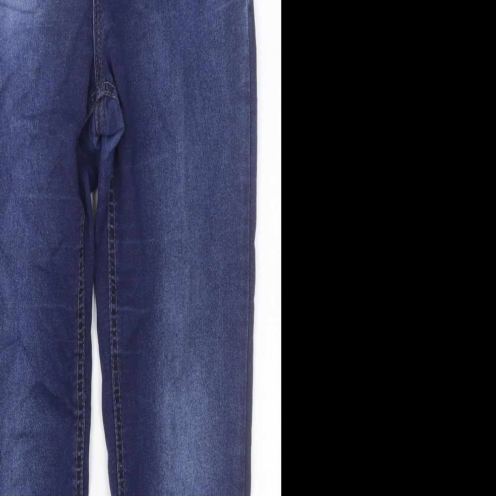 BlueSteel Womens Blue Cotton Skinny Jeans Size 12 Slim Button