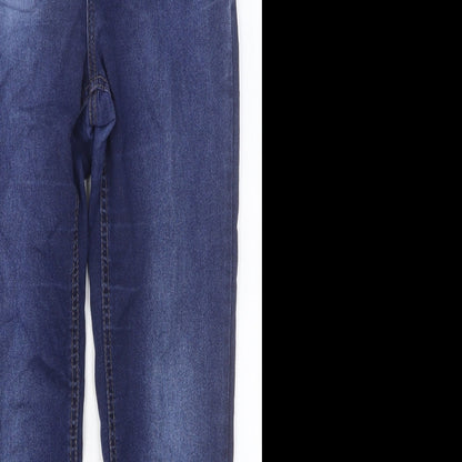 BlueSteel Womens Blue Cotton Skinny Jeans Size 12 Slim Button