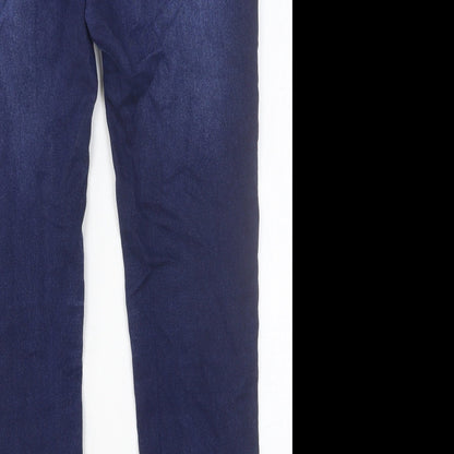 BlueSteel Womens Blue Cotton Skinny Jeans Size 12 Slim Button
