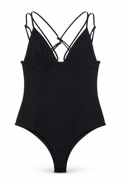 Womens UK Size S Zara One-Piece Black Bodysuit
