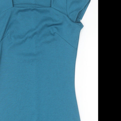 Love Womens Green Viscose Bodycon Size S Square Neck Pullover