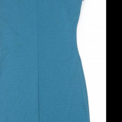 Love Womens Green Viscose Bodycon Size S Square Neck Pullover