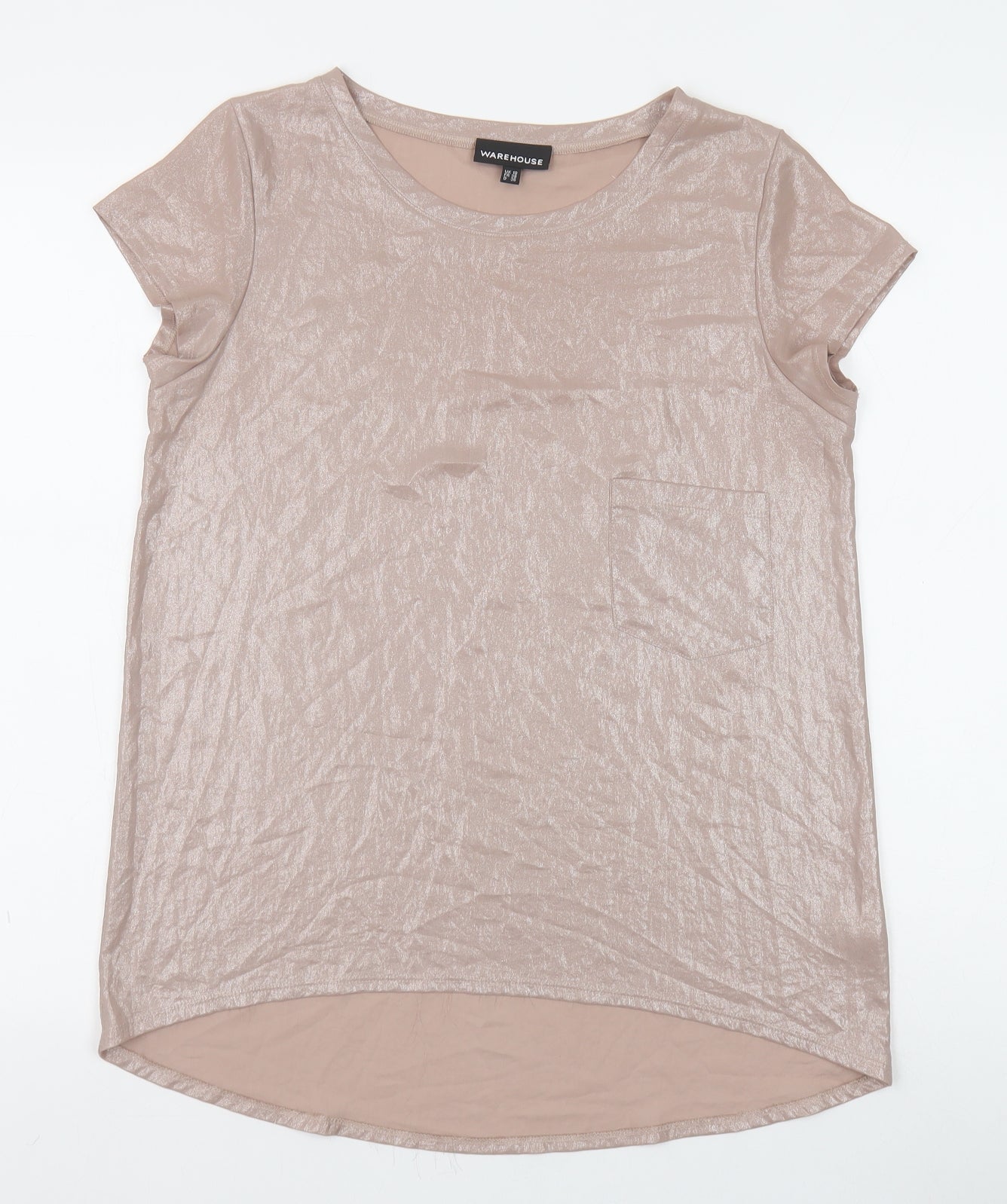 Womens UK Size 10 Warehouse Beige Tunic T-Shirt