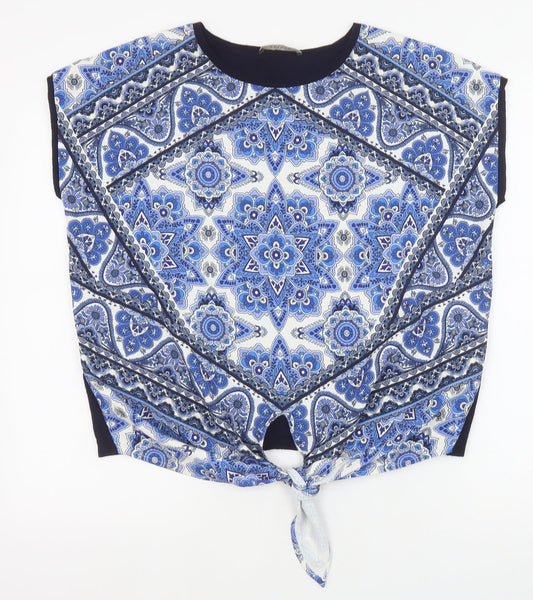 Womens UK Size M Oasis Blue Basic Blouse