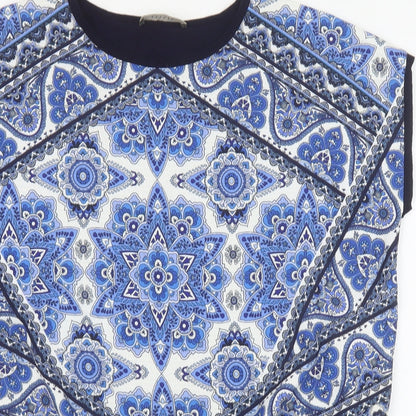 Womens UK Size M Oasis Blue Basic Blouse