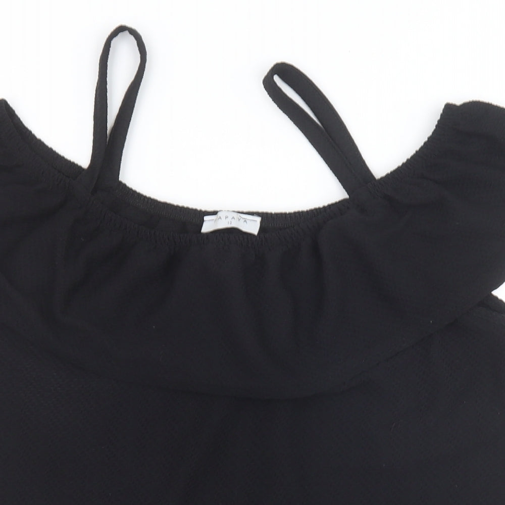 Womens UK Size 10 Papaya Black Basic Tank