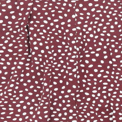 ASOS Womens Red Geometric Viscose Skater Skirt Size 14