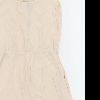 H&M Womens Beige Viscose Playsuit One-Piece Size 8 Pullover - Lace trim