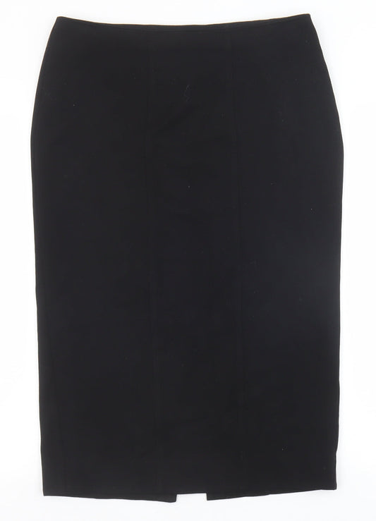 b.young Womens Black Viscose Straight & Pencil Skirt Size 10 Zip