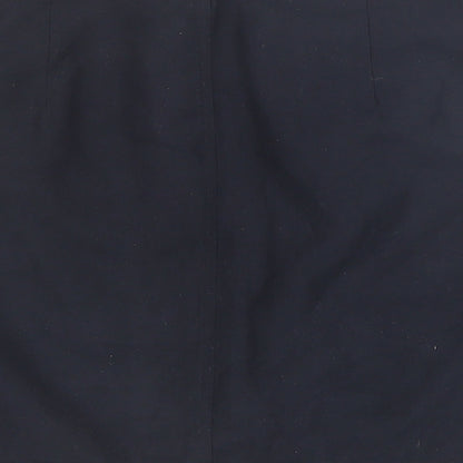 New Look Womens Blue Polyester A-Line Skirt Size 10 Snap