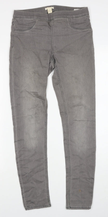 Womens UK Size 10 H&M Regular Fit Skinny Grey Jeans