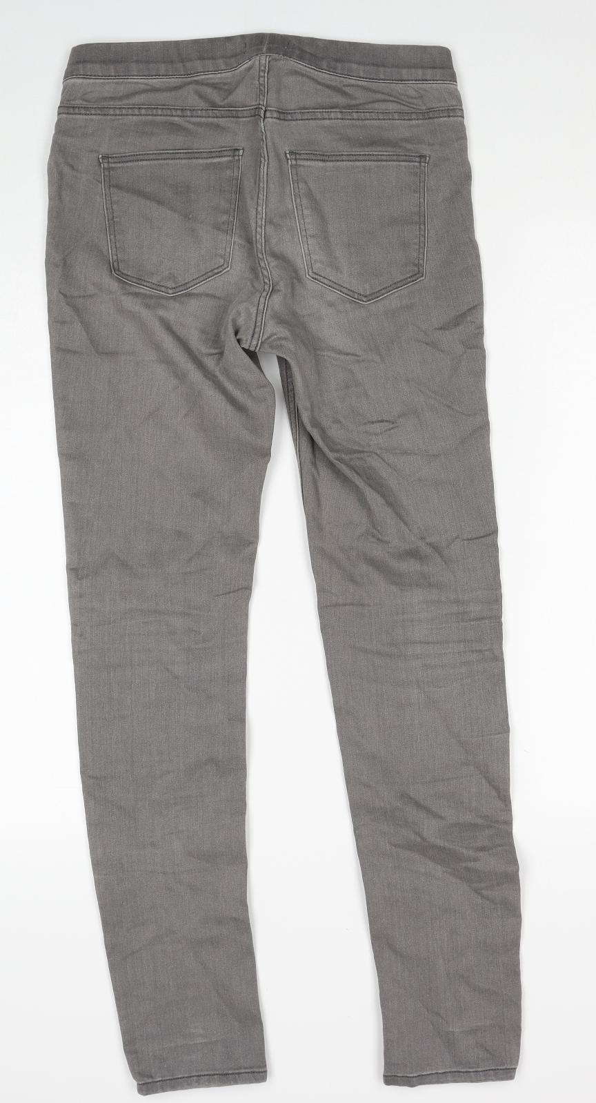 Womens UK Size 10 H&M Regular Fit Skinny Grey Jeans