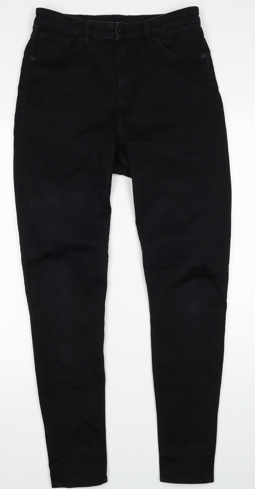 Monki Womens Black Cotton Skinny Jeans Size 31 in Regular Zip