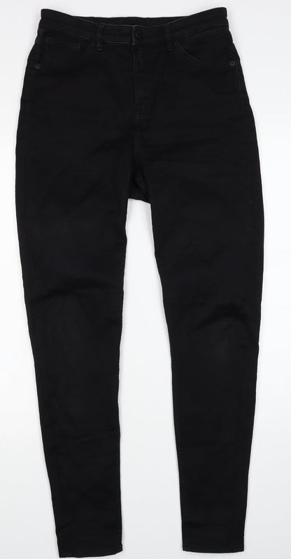 Monki Womens Black Cotton Skinny Jeans Size 31 in Regular Zip